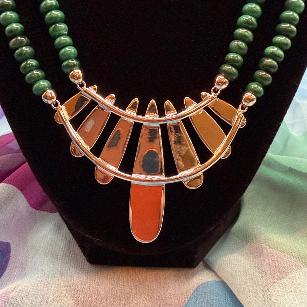 Jay King Malachite & Sterling Silver Pendant Necklace. - Picture 5 of 7